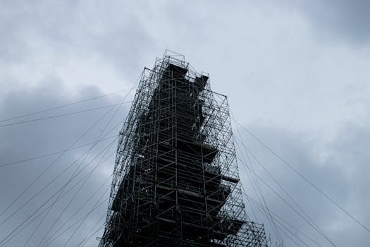 cloudy sky over construction site